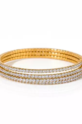18K Gold Plated Tennis Wrap Bracelet | Anti Tarnish CZ Stone Party Wear Bracelet for Women