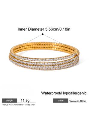 18K Gold Plated Tennis Wrap Bracelet | Anti Tarnish CZ Stone Party Wear Bracelet for Women 3