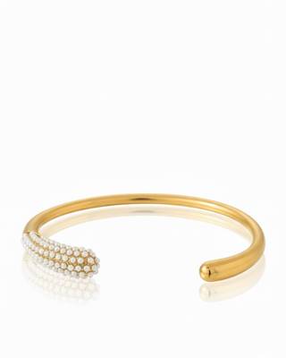 Pearl Trendy Eleanors Resizable Cuff Bracelet | 18K Gold Plated Anti-Tarnish Statement Jewellery 2