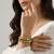 Set of 3 18k gold plating trendy daily stack bracelet