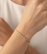 White Tennis Bracelet | 925 Silver Gold Plated Trendy Link Bracelet for Women