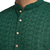 Green chikankari cotton embroidery men kurta
