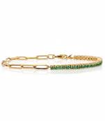 Blue Tennis Bracelet | 925 Silver Gold Plated Trendy Link Bracelet for Women