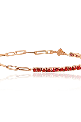 Red dazzle link tennis bracelet