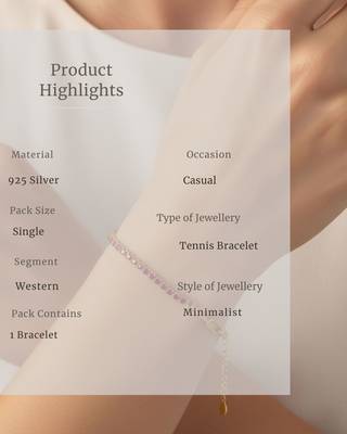 Red Tennis Bracelet | 925 Silver Gold Plated Trendy Link Bracelet for Women 4