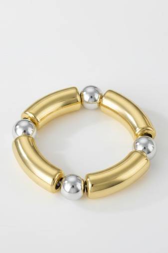 Beaded bracelet: round gold