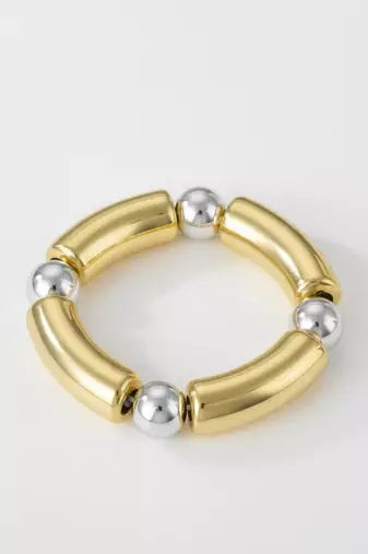 Beaded bracelet: round gold