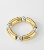 Beaded bracelet: round gold