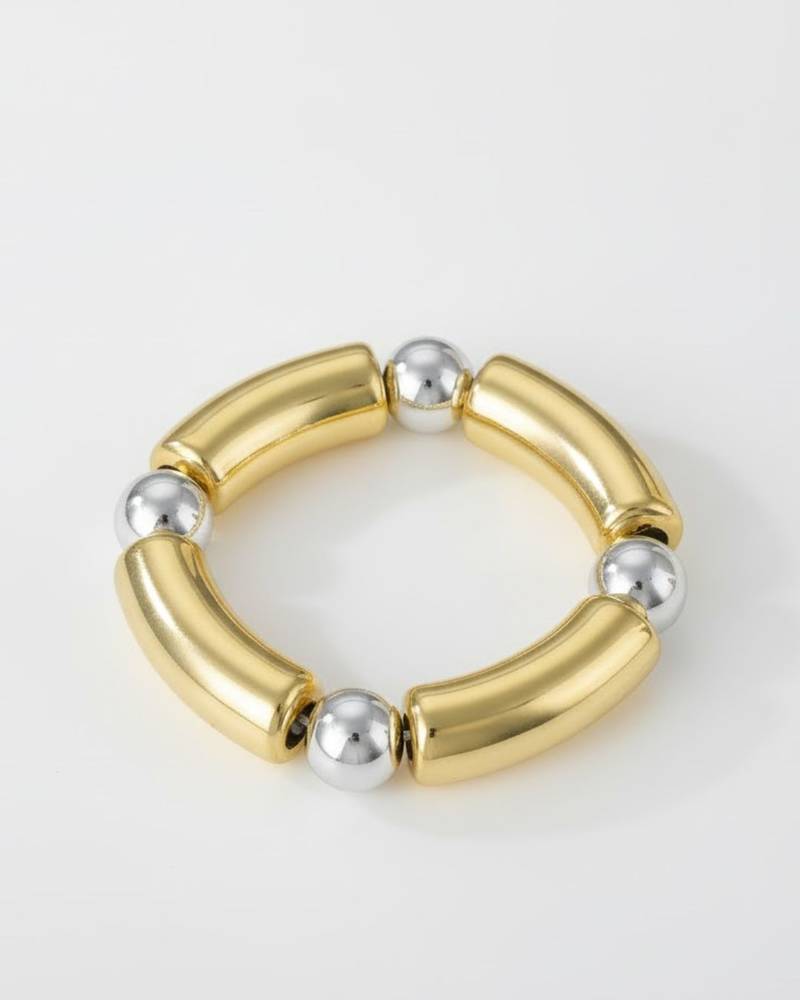 Beaded bracelet: round gold