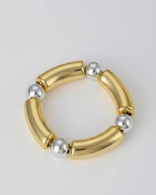 Beaded bracelet: round gold 3