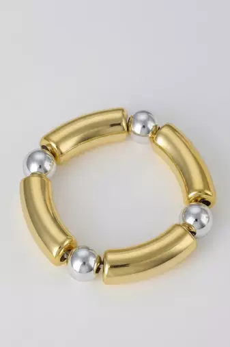 Beaded bracelet: round gold