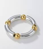 Beaded bracelet: round silver