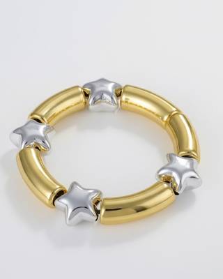 Premium Beaded Star Bracelet | 18K Gold Plated Anti-Tarnish Silver Star & Gold Bead Bracelet 2