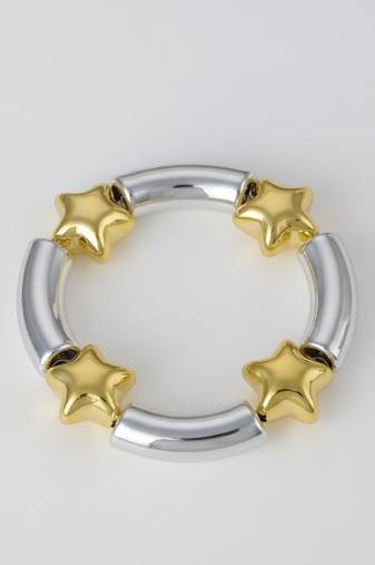 Premium beaded star silver bracelet