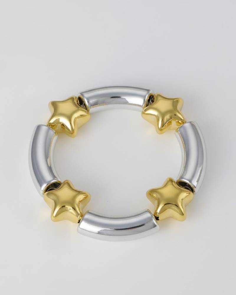 Premium beaded star silver bracelet