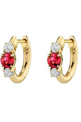 Prism glow hoops 925 silver: red