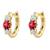 Prism glow hoops 925 silver: red