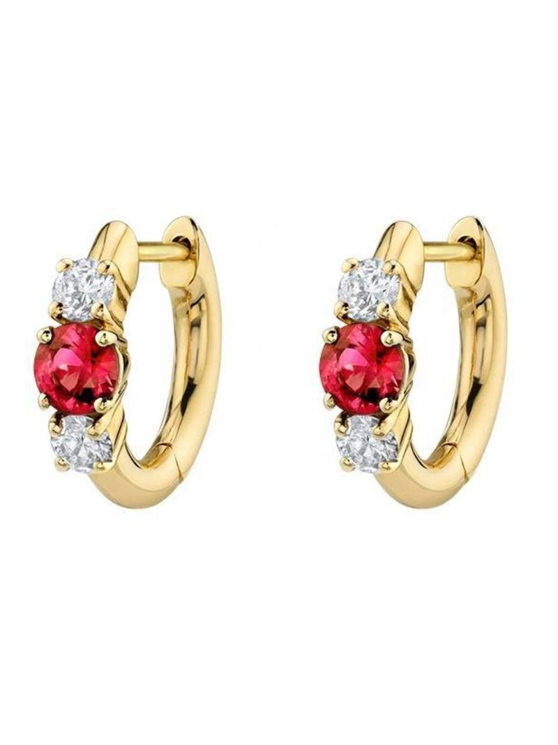 Prism glow hoops 925 silver: red