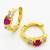 Prism glow hoops 925 silver: red