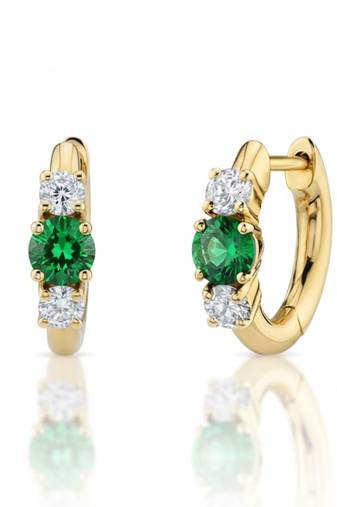 Prism glow hoops 925 silver: green