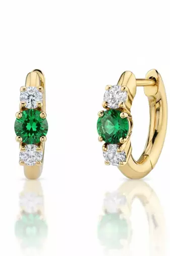 Prism glow hoops 925 silver: green