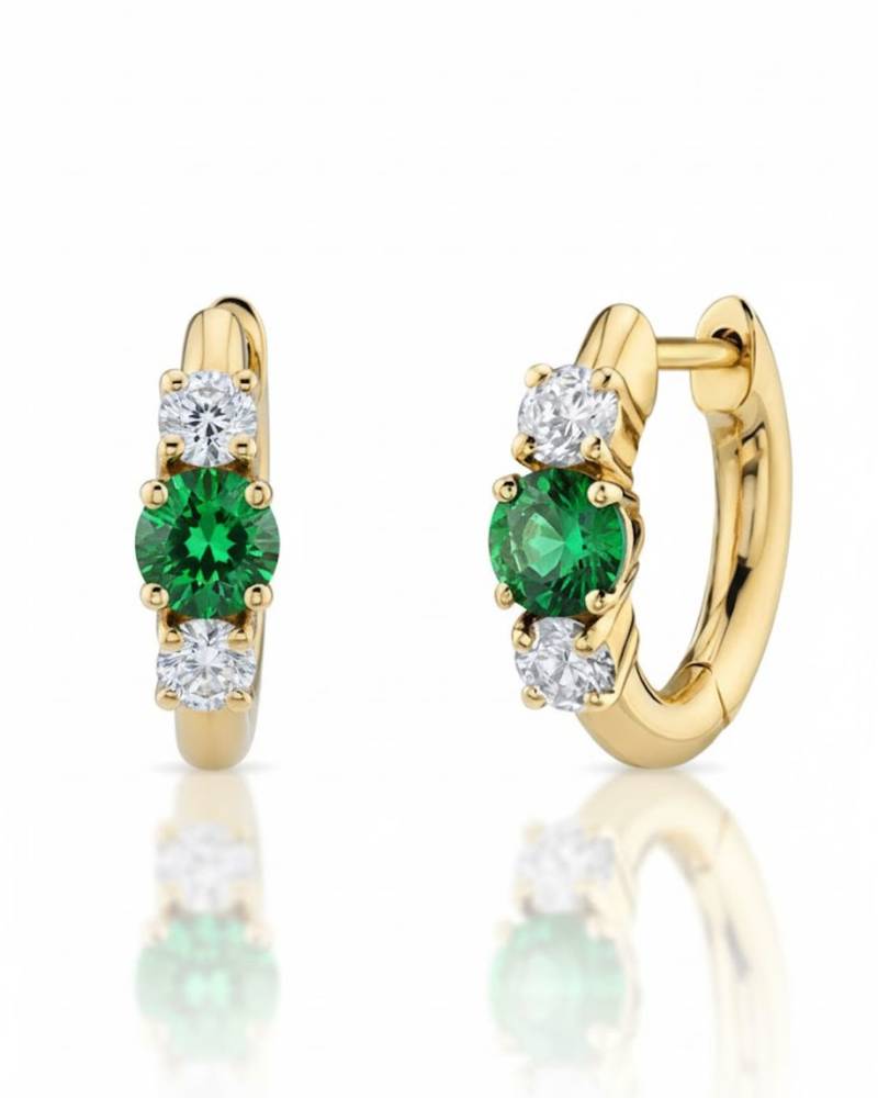 Prism glow hoops 925 silver: green