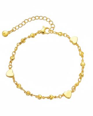 Anti Tarnish Heart Wraparound Bracelet | Stainless Steel 18K Gold Plated Demi Fine Jewellery for Women 1