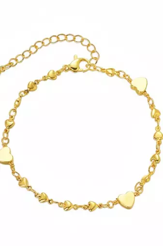Anti Tarnish Heart Wraparound Bracelet | Stainless Steel 18K Gold Plated Demi Fine Jewellery for Women