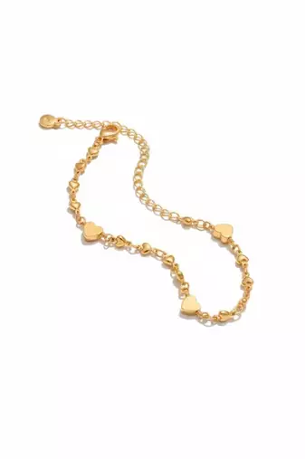 Anti Tarnish Heart Wraparound Bracelet | Stainless Steel 18K Gold Plated Demi Fine Jewellery for Women