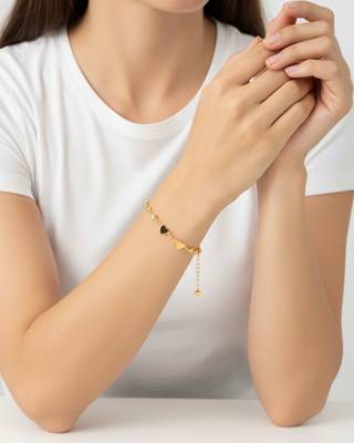 Anti Tarnish Heart Wraparound Bracelet | Stainless Steel 18K Gold Plated Demi Fine Jewellery for Women 3