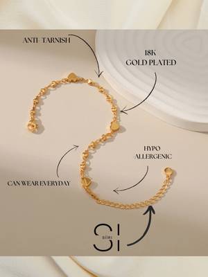 Anti Tarnish Heart Wraparound Bracelet | Stainless Steel 18K Gold Plated Demi Fine Jewellery for Women 4