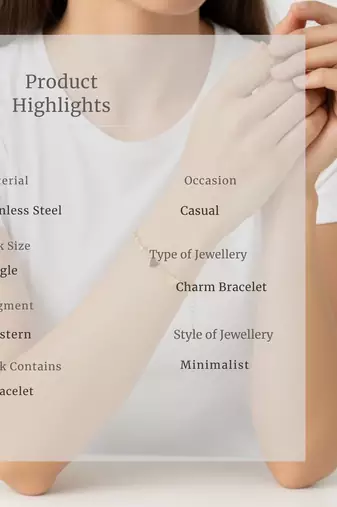 Anti Tarnish Heart Wraparound Bracelet | Stainless Steel 18K Gold Plated Demi Fine Jewellery for Women