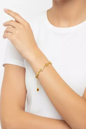 Stella Star Charm Bracelet | Stainless Steel 18K Gold Plated Anti Tarnish Jewellery for Women
