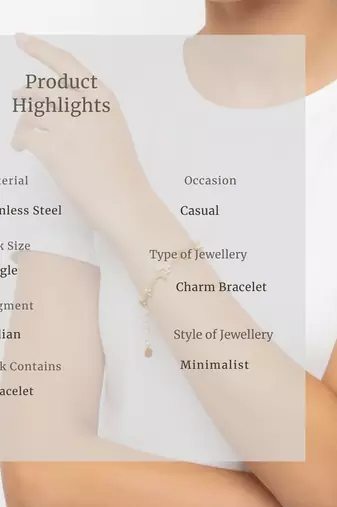 Stella Star Charm Bracelet | Stainless Steel 18K Gold Plated Anti Tarnish Jewellery for Women