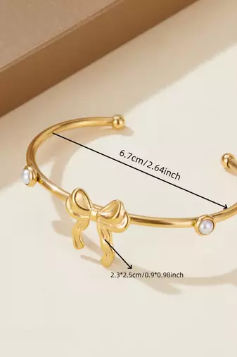Premium Flower Cuff Bracelet with Pearls | Stainless Steel 18K Gold Plated Jewellery for Women