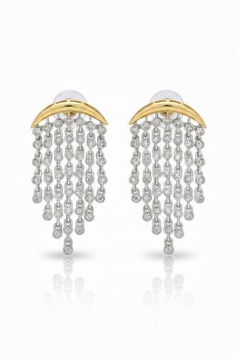 White aura chandelier earrings