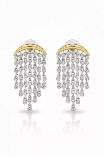 White aura chandelier earrings