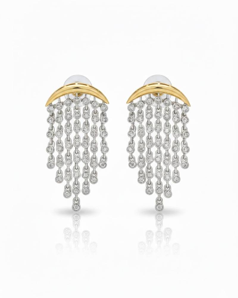 White aura chandelier earrings