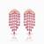 Red aura chandelier earrings