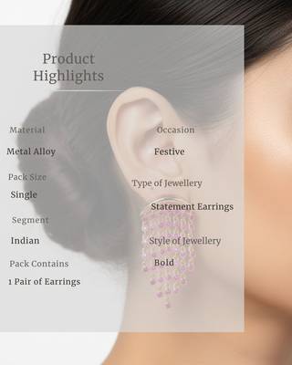Red Aura Chandelier Earrings | Gold Plated CZ Stone Party Wear Earrings 4