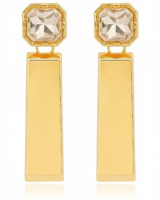 Gold Plated Party Statement Earrings for Women | CZ Diamond-Look Crystal Drop Danglers | Anti Tarnish Stud Earrings 3