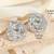 Silver disco luxe studs