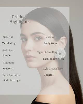 Silver disco luxe studs 3