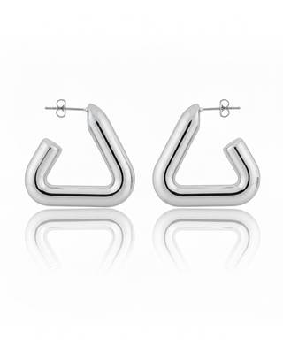 Silver triangle hollow drop earrings for women 1