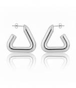 Silver triangle hollow drop earrings for women