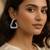 Silver triangle hollow drop earrings for women