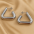 Silver triangle hollow drop earrings for women