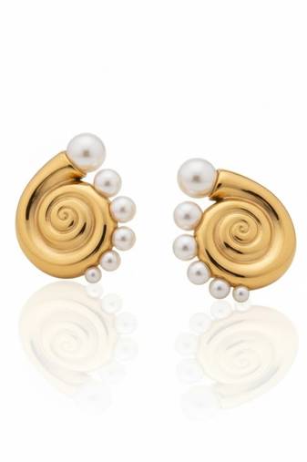 Conch pearl earrings