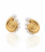 Conch pearl earrings