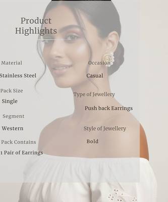 Conch Pearl Statement Earrings | 18K Gold Plated Anti-Tarnish Party Wear Studs 5